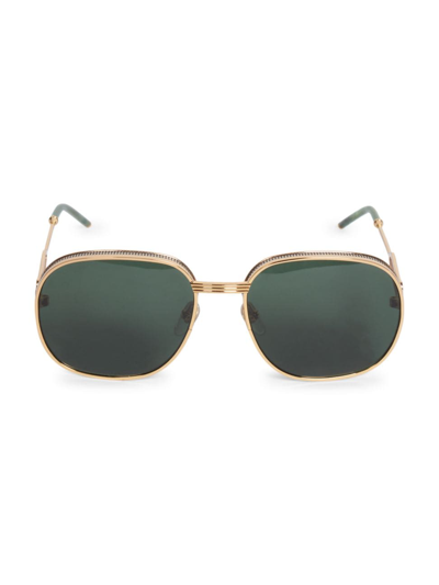 Casablanca Men's Futuro Optimisto 58mm Stainless Steel Square Sunglasses In Gold Silver Green