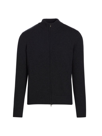 Loro Piana Men's Parksville Cashmere Zip-up Sweater In Black