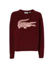 Lacoste X Bandier Women's  Croc Cashmere-wool Sweater In Red Pink