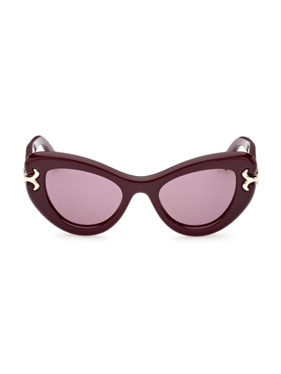 Emilio Pucci Women's Dark Purple & Pink Cat-eye Sunglasses In Violet