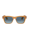 Oliver Peoples Men's Birell 52mm Acetate Rectangular Sunglasses In Amber