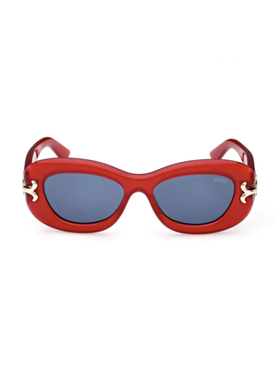 Pucci Women's 52mm Geometric Sunglasses In Red