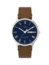 TIMEX MEN'S WATERBURY CLASSIC STAINLESS STEEL & LEATHER STRAP WATCH