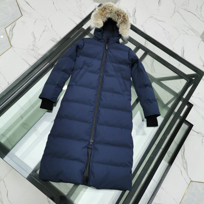 Pre-owned Canada Goose - Dark Blue Long Daunenjacke Keep Warm In Winter With A Hood