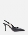 Versace 85mm Patent Leather Slingback Pumps In Black