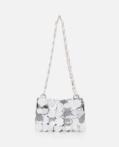 Rabanne Sparkle Nano Shoulder Bag In Silver