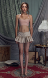 Mirror Palais Ruffled Taffeta Mini Skort In Pink