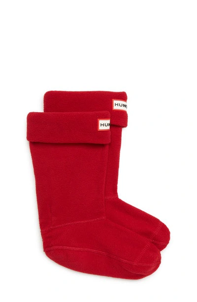 Hunter Kids Recycled Fleece Cuff Boot Socks In Red
