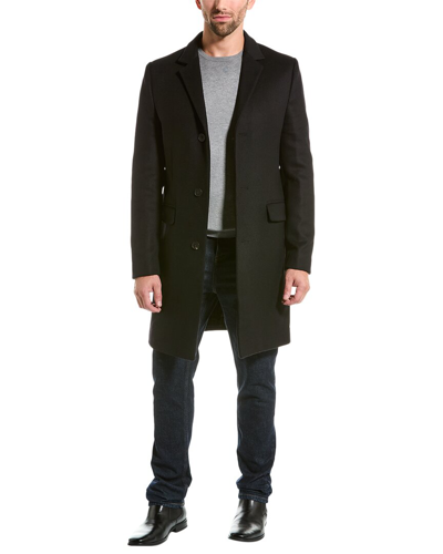 The Kooples Wool-blend Trench Coat In Black