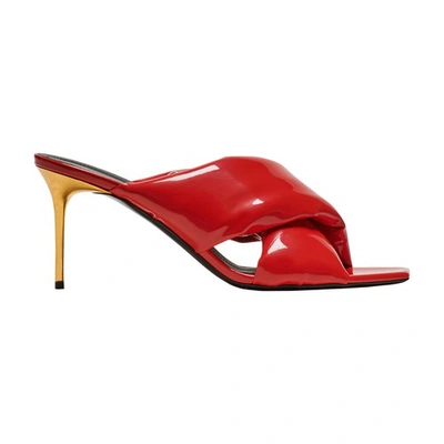 Balmain Padded-design Open-toe Pumps In Red