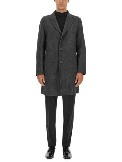 Theory Single-breasted Coat In Black