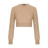 Dolce & Gabbana Cashmere And Wool Cropped Knit Crewneck In Dark_make_up