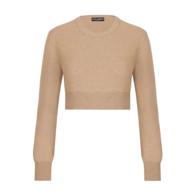 DOLCE & GABBANA CROPPED WOOL AND CASHMERE SWEATER