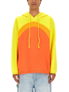 Erl Unisex Rainbow Hoodie Knit In Orange
