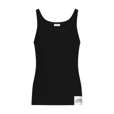 Dolce & Gabbana Fine-rib Cotton Singlet In Black