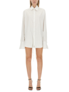 Peter Do Adjustable Tie Collared Shirt With High-low Hem In White