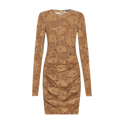 DOLCE & GABBANA SHORT FLORAL LACE DRESS