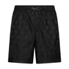 Dolce & Gabbana Mid-length Jacquard Swim Trunks With Dg Monogram In Black