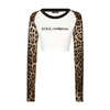Dolce & Gabbana Leopard-print Stretch-cotton Cropped T-shirt In White