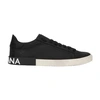 Dolce & Gabbana Low-top Sneakers Vintage Effect In Black_black