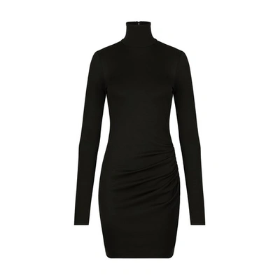 Dolce & Gabbana Short Jersey Milano Rib Dress In Black