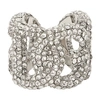 Dolce & Gabbana Crystal Embellished Dg Thick Ring In Silver_palladium