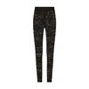 Dolce & Gabbana Floral Lace-stitch Leggings In Black