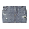 DOLCE & GABBANA DENIM MINI SKIRT WITH RIPS