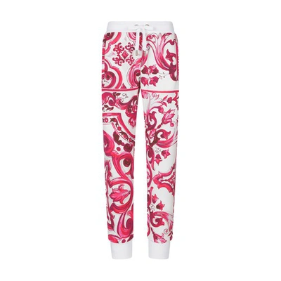 Dolce & Gabbana Jersey Jogging Pants In Mix_maiolica_fuxia