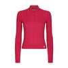 DOLCE & GABBANA CROPPED POLO SHIRT IN RIBBED SILK