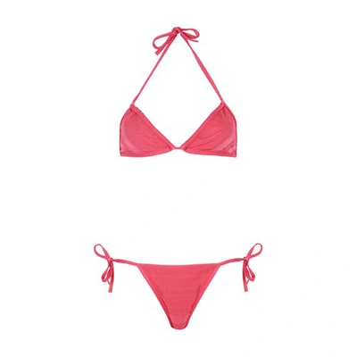 Balmain Logo-print Triangle-cup Bikini In Pink