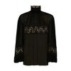 Dolce & Gabbana Georgette Silk Top With Lace Details In Black