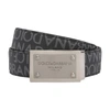 DOLCE & GABBANA COATED JACQUARD BELT WITH LOGO TAG