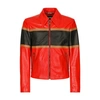 DOLCE & GABBANA LEATHER JACKET WITH INSERTS