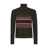 Dolce & Gabbana Turtleneck Virgin Wool Sweater With Unbalanced Stripe Motif In Combined_colour