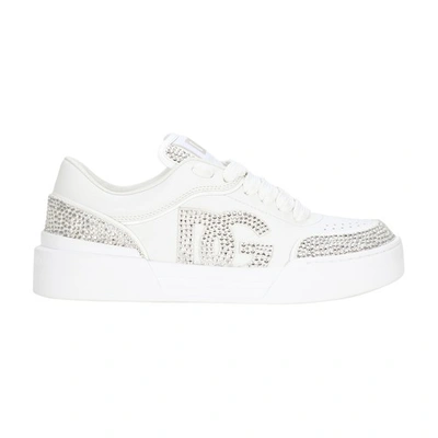 Dolce & Gabbana Calfskin New Roma Sneakers In White_white