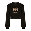 DOLCE & GABBANA CROPPED SWEATSHIRT WITH EMBROIDERY