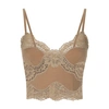 DOLCE & GABBANA WOOL JERSEY LINGERIE CROP TOP WITH LACE