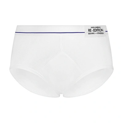 DOLCE & GABBANA FINE-RIB COTTON BRANDO BRIEFS