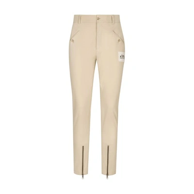 Dolce & Gabbana Stretch Cotton Pants In Very_light_beige