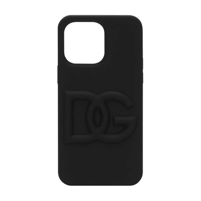 Dolce & Gabbana Logo-embossed Iphone 14 Pro Max Case In Black