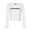 Dolce & Gabbana Logo-lettering Long-sleeve T-shirt In Optical_white