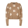 DOLCE & GABBANA CROPPED WOOL SWEATER WITH INLAY