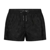 Dolce & Gabbana Short Jacquard Swim Trunks With Dg Monogram In Black