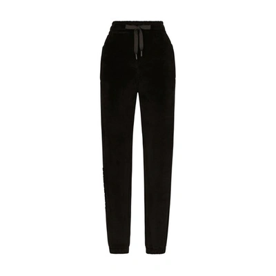 Dolce & Gabbana Logo-embroidered Drawstring Track Pants In Black