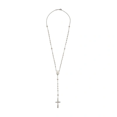 Dolce & Gabbana Rosary Necklace In Silver_palladium