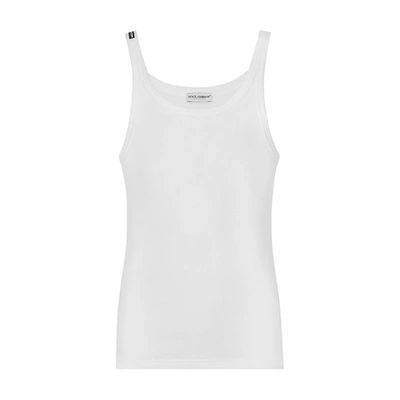 Dolce & Gabbana Fine-rib Cotton Singlet In Optical_white