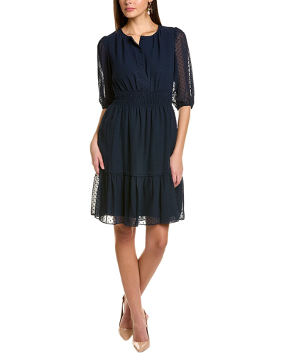 Nanette Lepore Clipped Dot Mini Dress In Blue