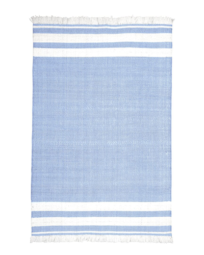 Lr Home Asher Modern Striped Hand-woven Indoor/outdoor Area Rug In Blue