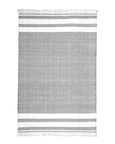 Lr Home Asher Modern Striped Hand-woven Indoor/outdoor Area Rug In Gray